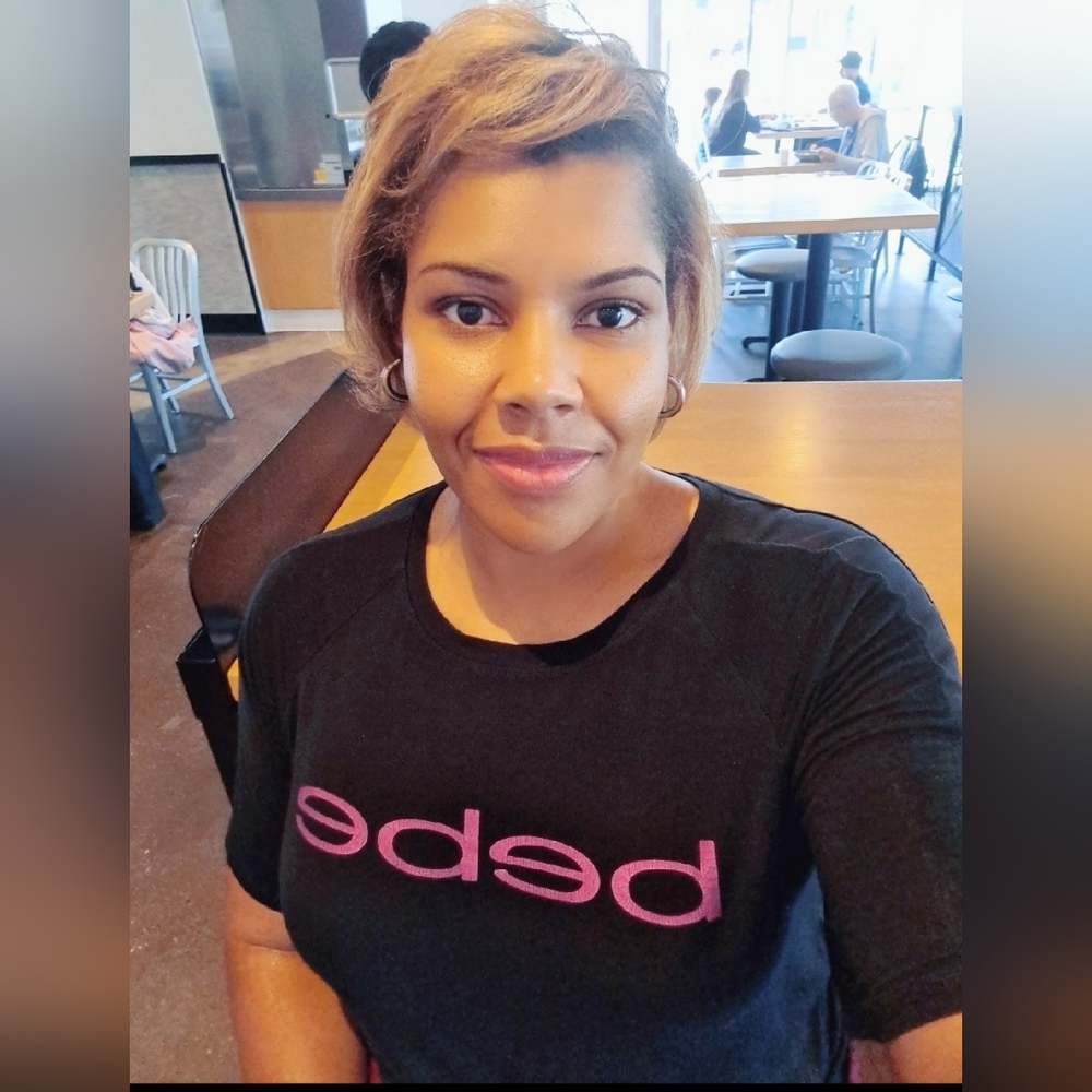 Bebe Sport women's activewear partly mesh cropped tee short sleeve Logo Black L